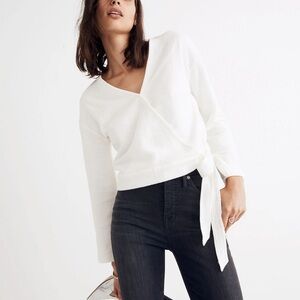 Madewell Texture & Thread Wrap Top Ivory